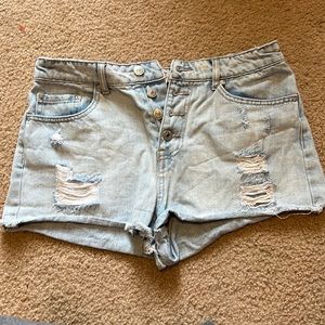 High waisted jean shorts